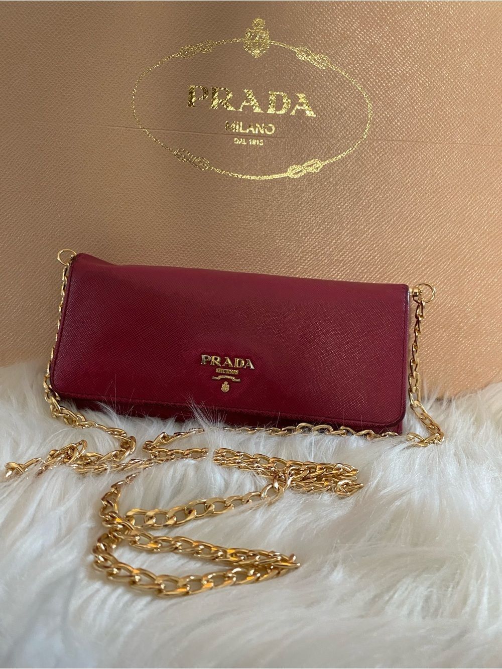 🛍️ Prada Authentic Pink Saffiano Leather Long Wallet/WOC - Picture 16 of 16